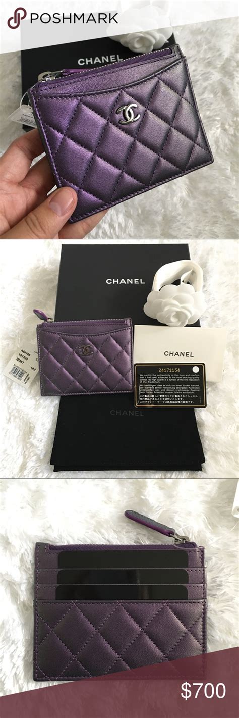 boy cardholder chanel iridescent purple|Chanel Iridescent Card Holder .